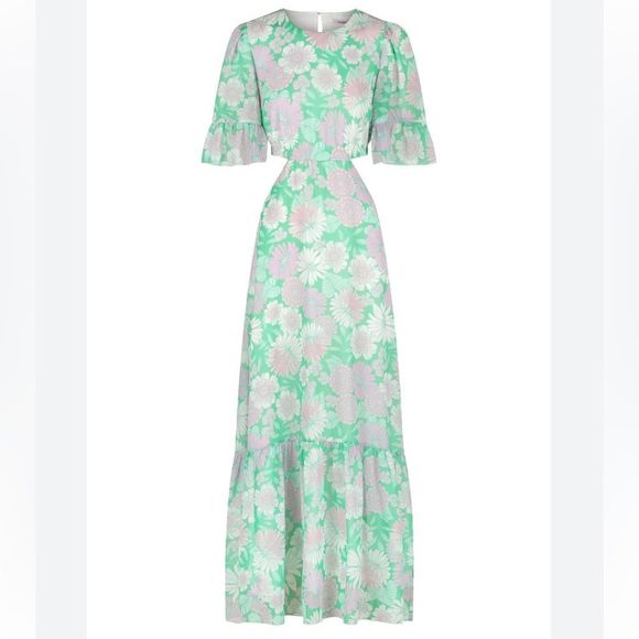 Revolve Hansen + Gretel Josephine Cut Out Maxi Dress Flowerbomb Size XS - Picture 1 of 15